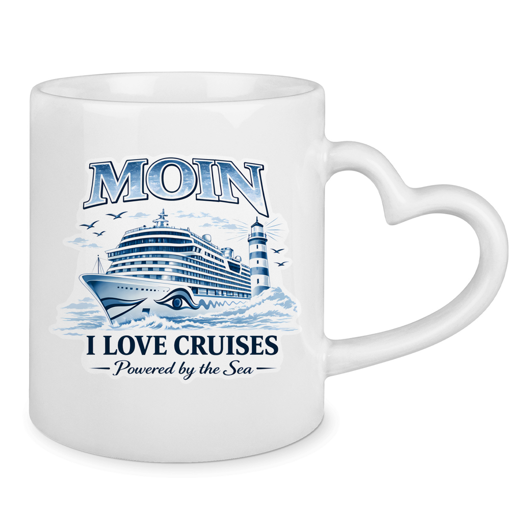 Keramik-Tasse mit Herzhenkel  Kreuzfahrt / Cruise #701