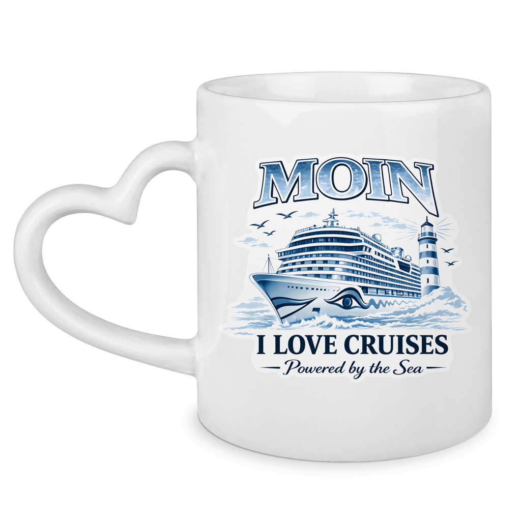 Keramik-Tasse mit Herzhenkel  Kreuzfahrt / Cruise #701