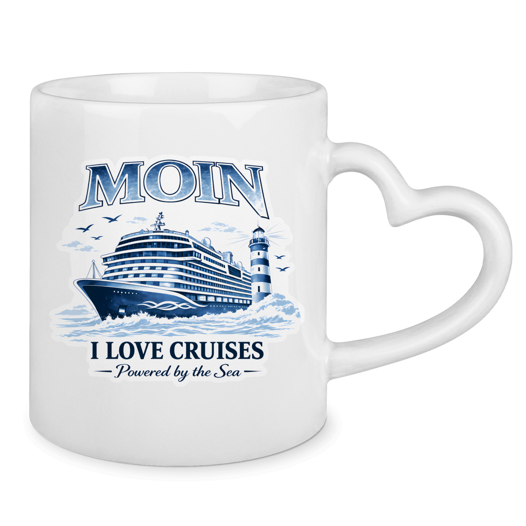 Keramik-Tasse mit Herzhenkel  Kreuzfahrt / Cruise #702