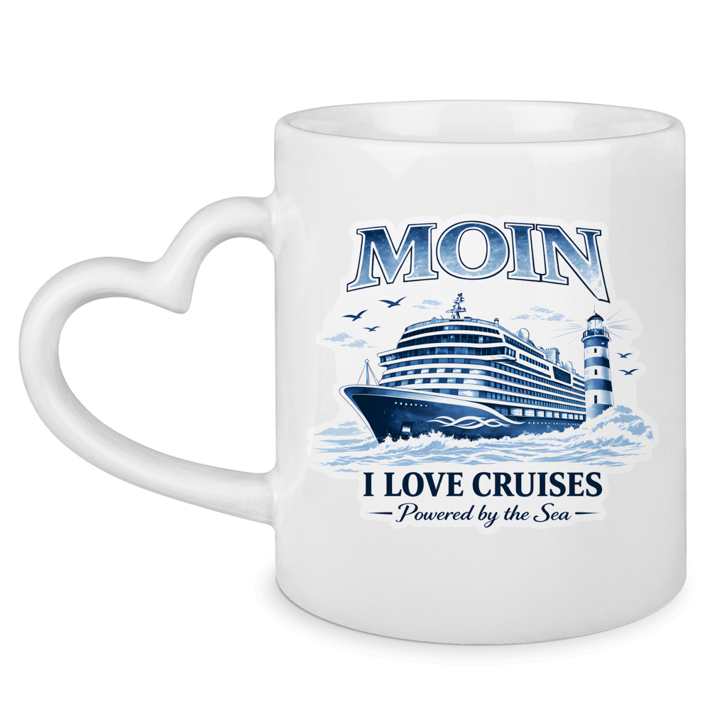 Keramik-Tasse mit Herzhenkel  Kreuzfahrt / Cruise #702