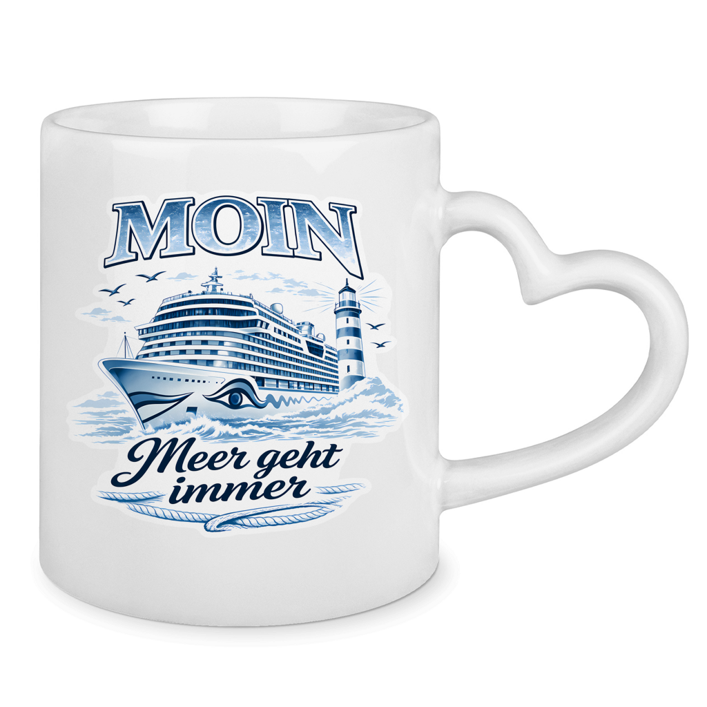 Keramik-Tasse mit Herzhenkel  Kreuzfahrt / Cruise #704
