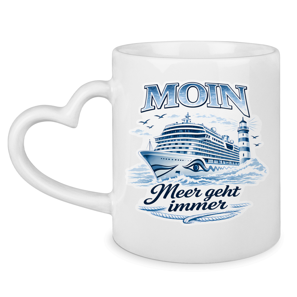 Keramik-Tasse mit Herzhenkel  Kreuzfahrt / Cruise #704