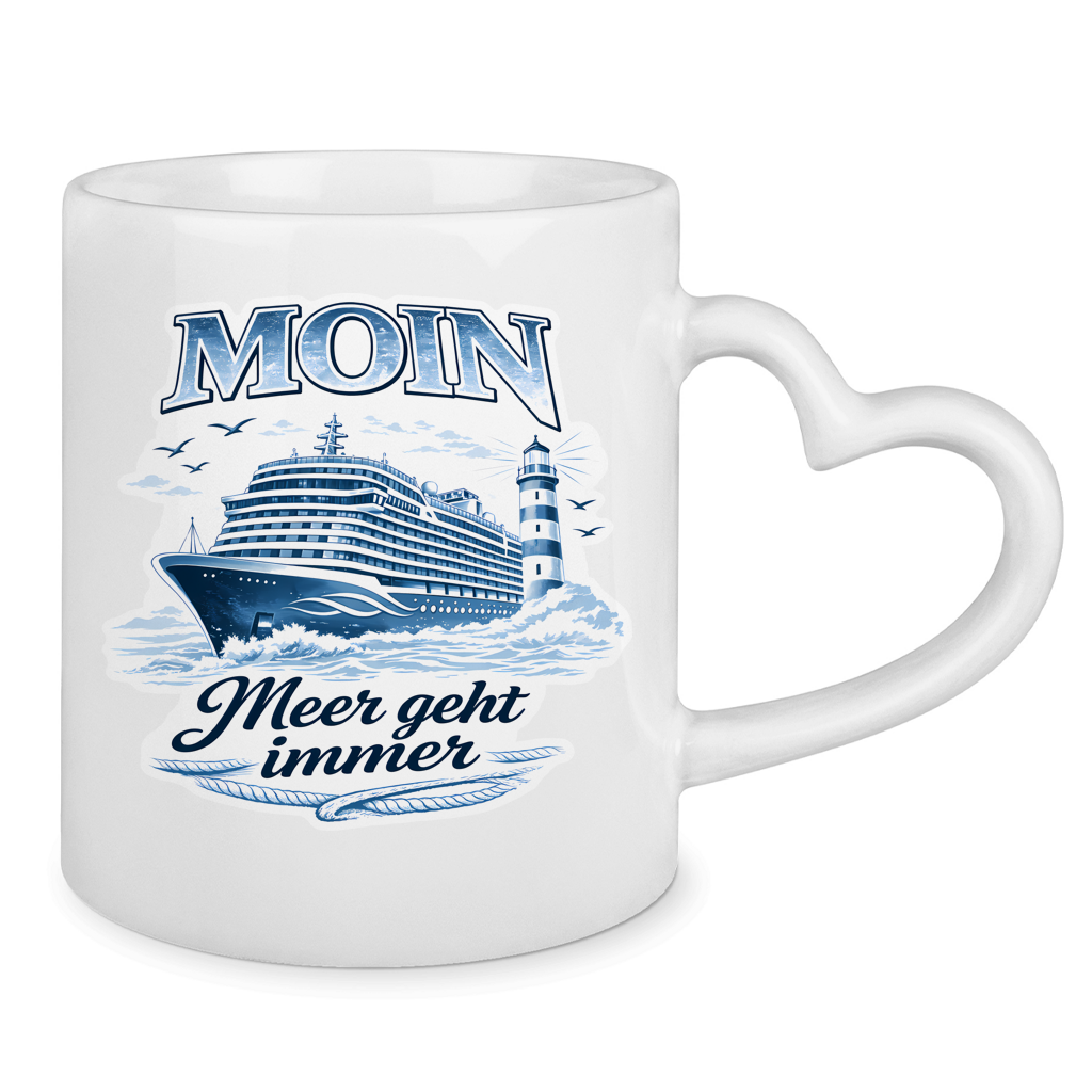 Keramik-Tasse mit Herzhenkel  Kreuzfahrt / Cruise #705