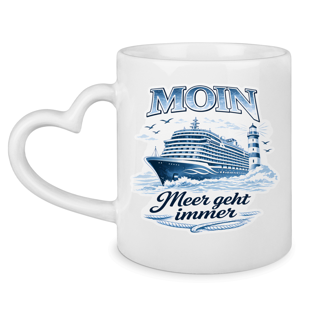 Keramik-Tasse mit Herzhenkel  Kreuzfahrt / Cruise #705