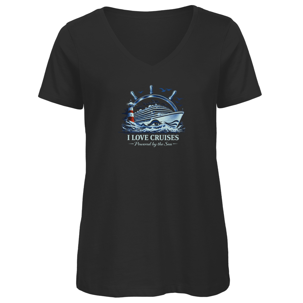 T-Shirt Damen V-Neck  Kreuzfahrt / Cruise #707