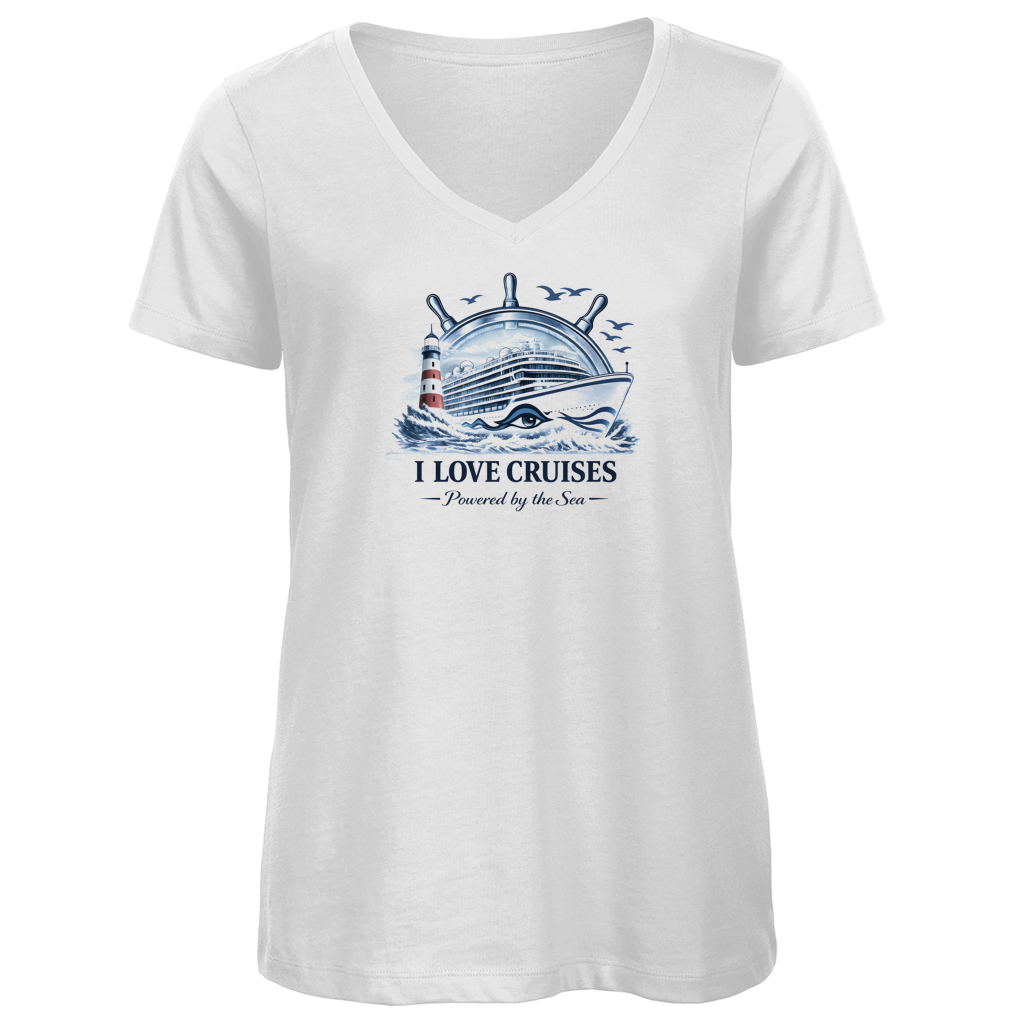 T-Shirt Damen V-Neck  Kreuzfahrt / Cruise #707