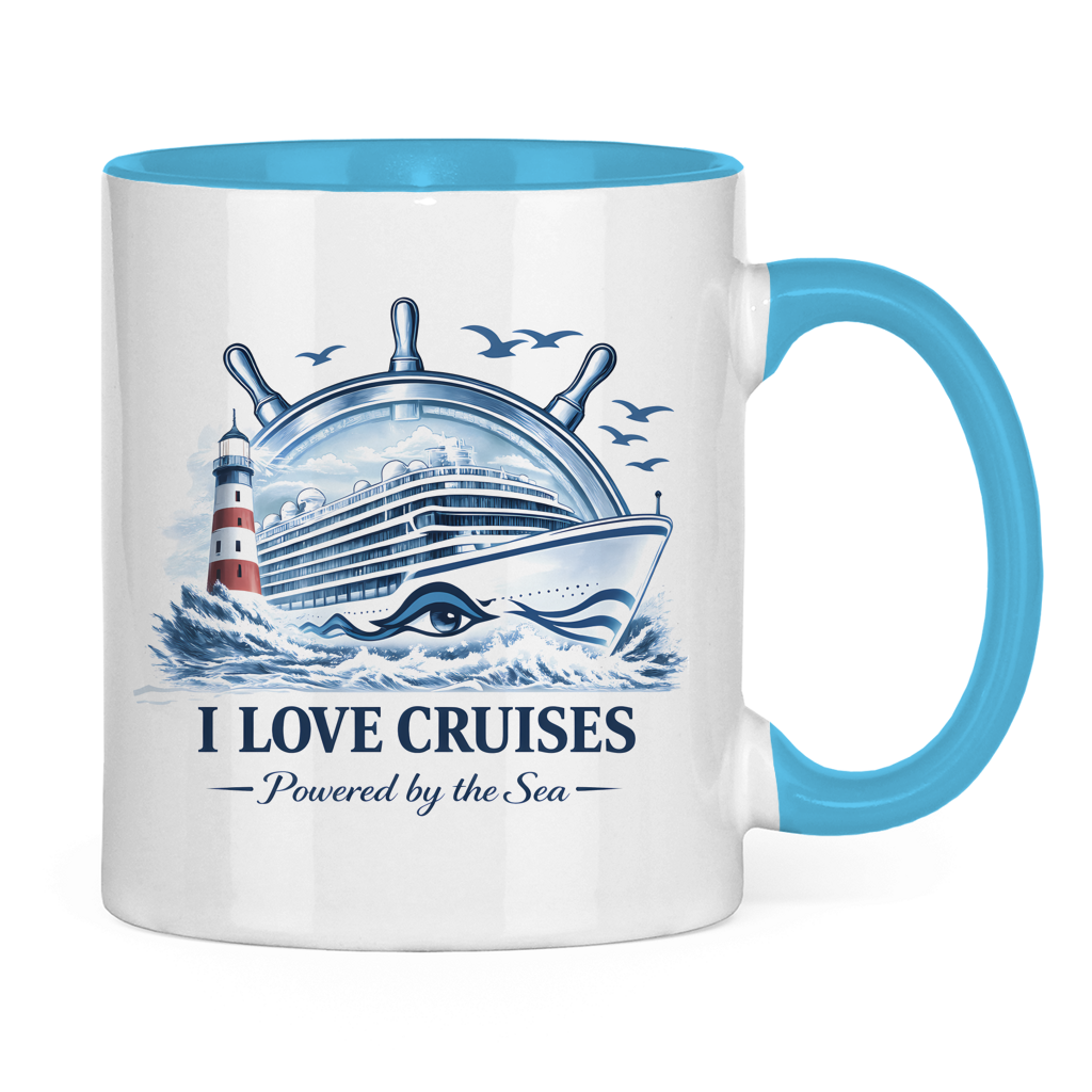Keramik-Tasse zweifarbig   Kreuzfahrt / Cruise #707