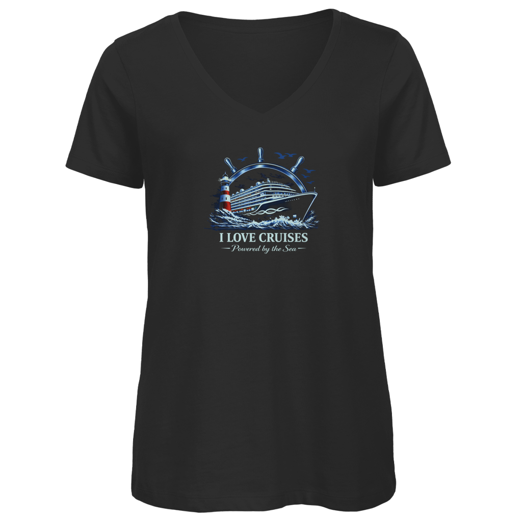 T-Shirt Damen V-Neck  Kreuzfahrt / Cruise #708