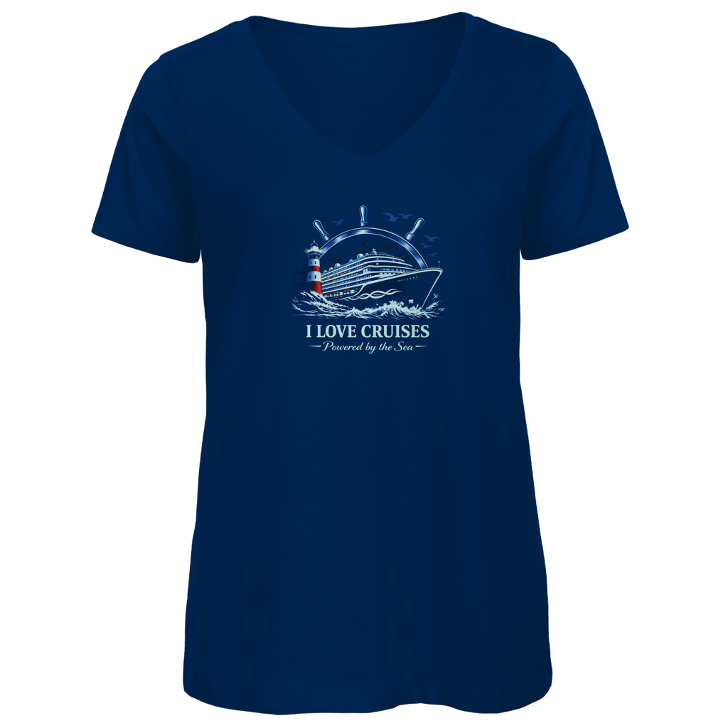T-Shirt Damen V-Neck  Kreuzfahrt / Cruise #708