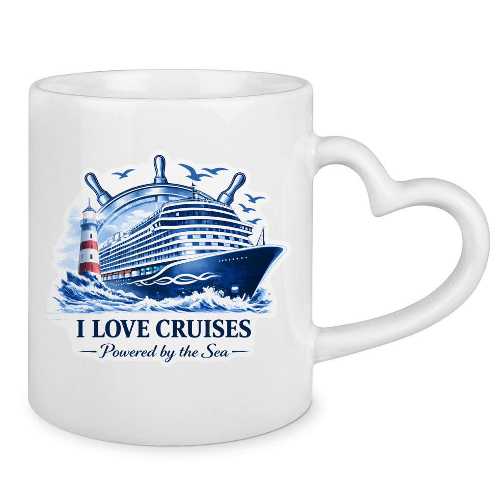 Keramik-Tasse mit Herzhenkel  Kreuzfahrt / Cruise #708