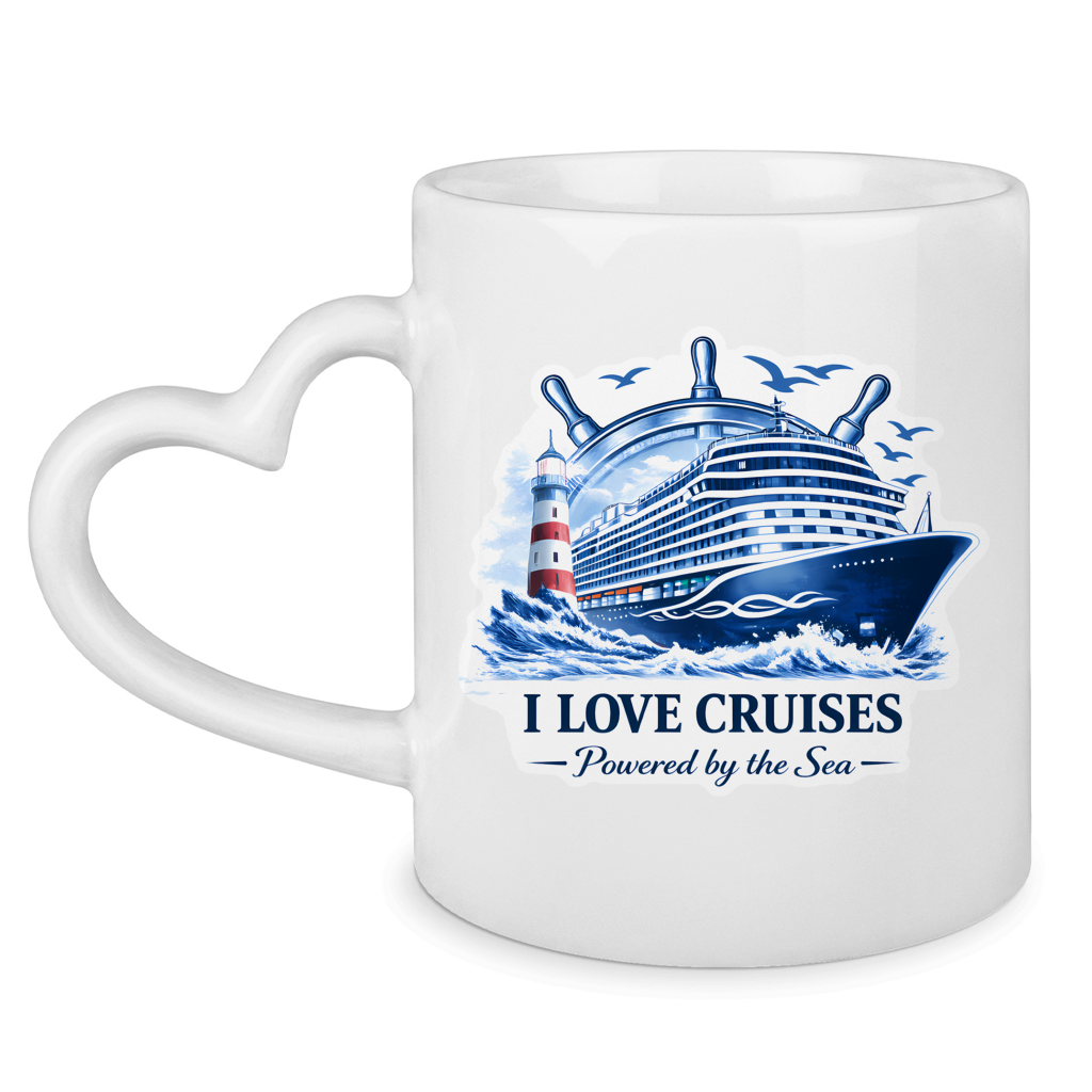 Keramik-Tasse mit Herzhenkel  Kreuzfahrt / Cruise #708